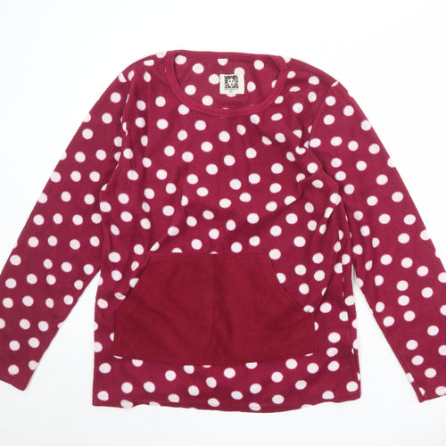 Anne Klein Womens Red Polka Dot Polyester Top One Piece Size M Pullover