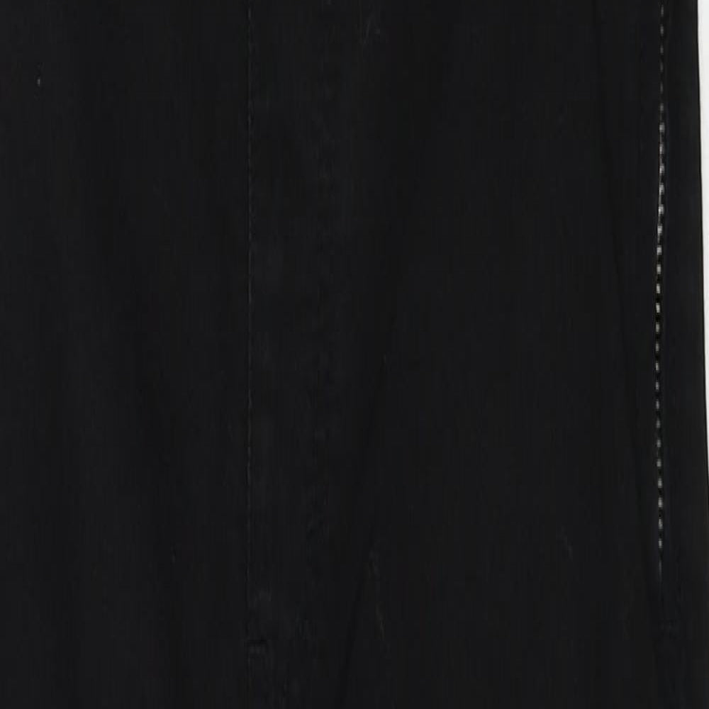 Divided by H&M Womens Black Cotton Dungaree One-Piece Size 8 Zip - Zip On Hems