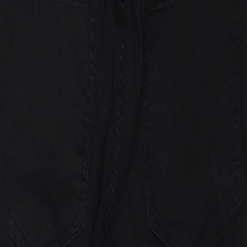 Divided by H&M Womens Black Cotton Dungaree One-Piece Size 8 Zip - Zip On Hems