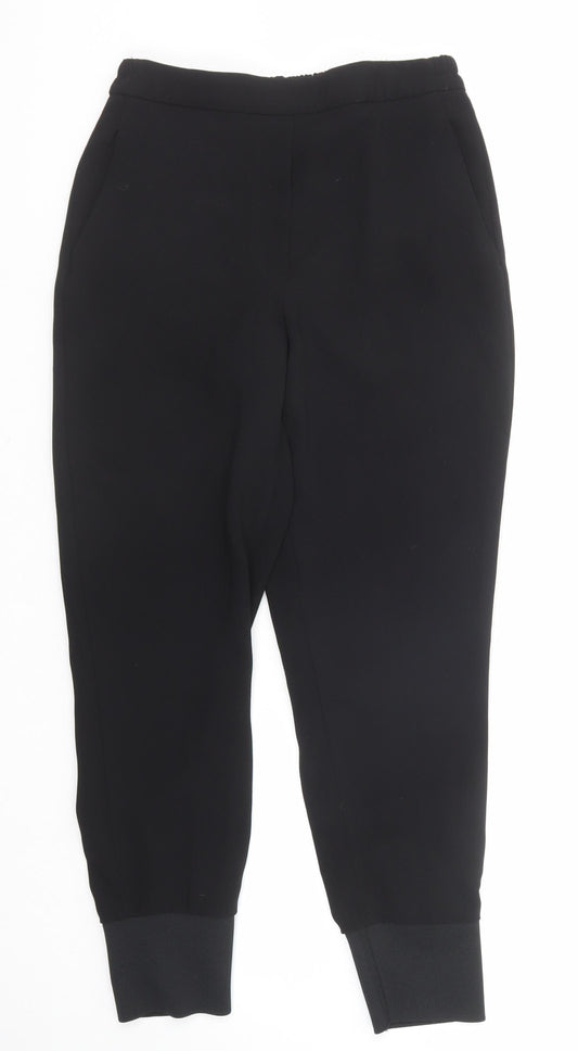 Zara Womens Black Polyester Jogger Trousers Size M Regular - Elastic Waist
