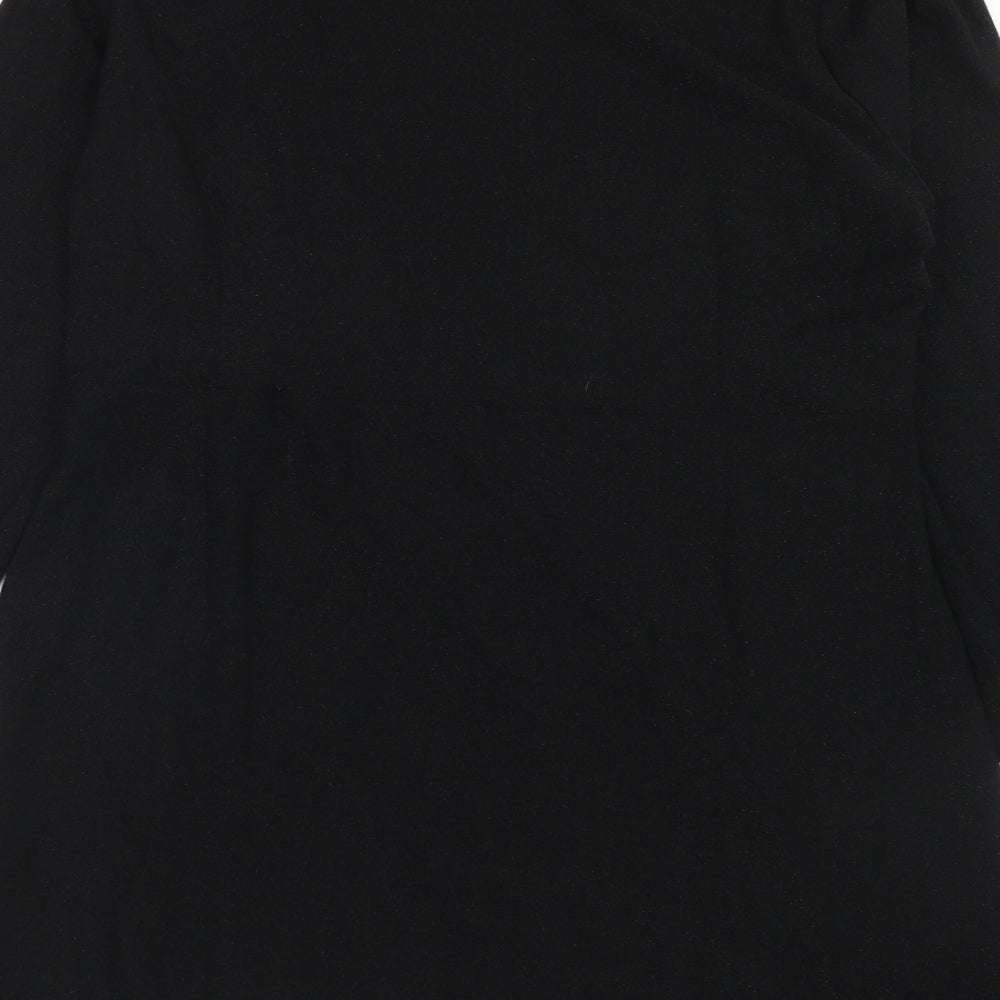 Marks and Spencer Womens Black Polyamide T-Shirt Dress Size 22 Crew Neck Pullover