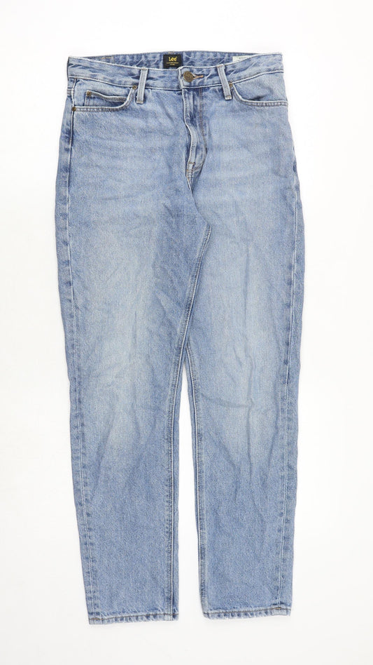 Lee Womens Blue Cotton Straight Jeans Size 30 in Regular Zip