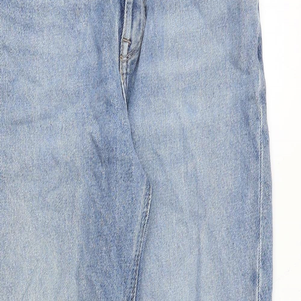 Lee Womens Blue Cotton Straight Jeans Size 30 in Regular Zip