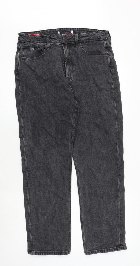 Tommy Hilfiger Mens Grey Cotton Straight Jeans Size 32 in Regular Zip