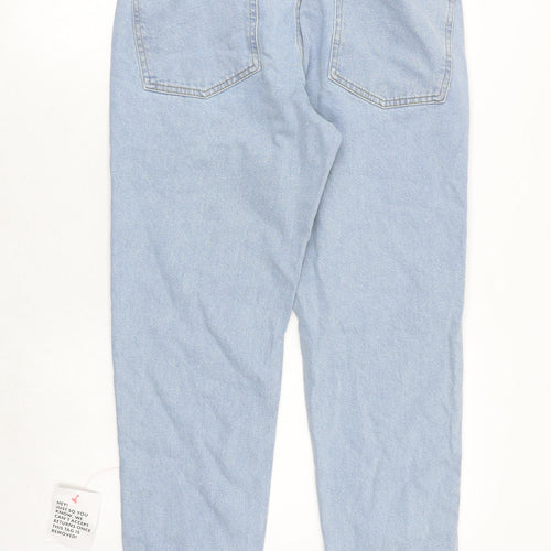 ASOS Womens Blue Cotton Straight Jeans Size 32 in Regular Zip