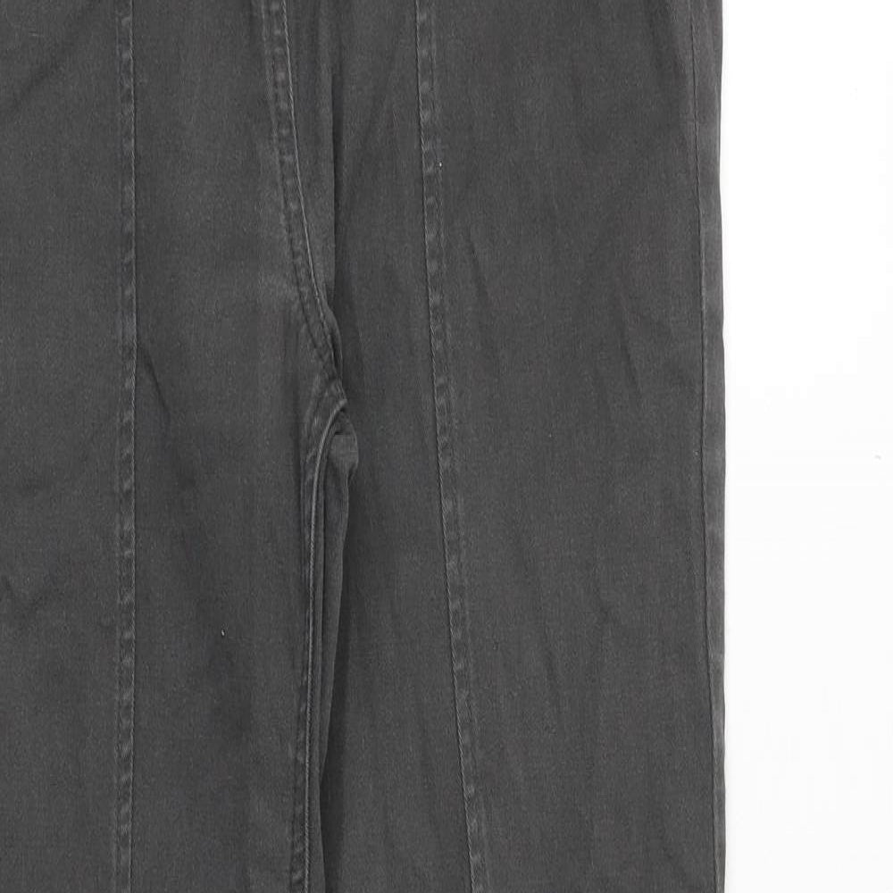 River Island Womens Grey Cotton Straight Jeans Size 12 Regular Zip