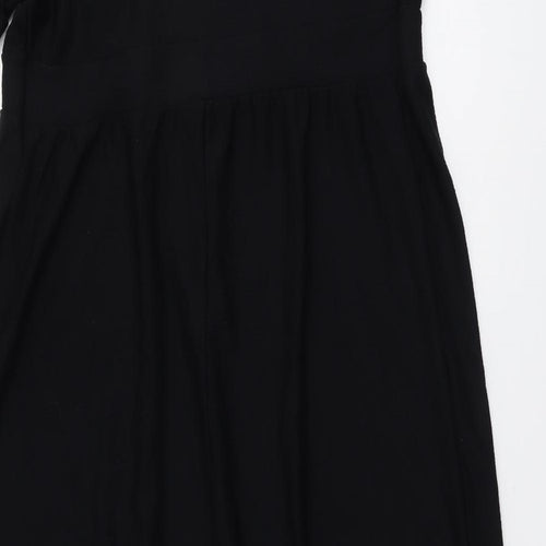 NEXT Womens Black Polyester Jumpsuit One-Piece Size 12 Button