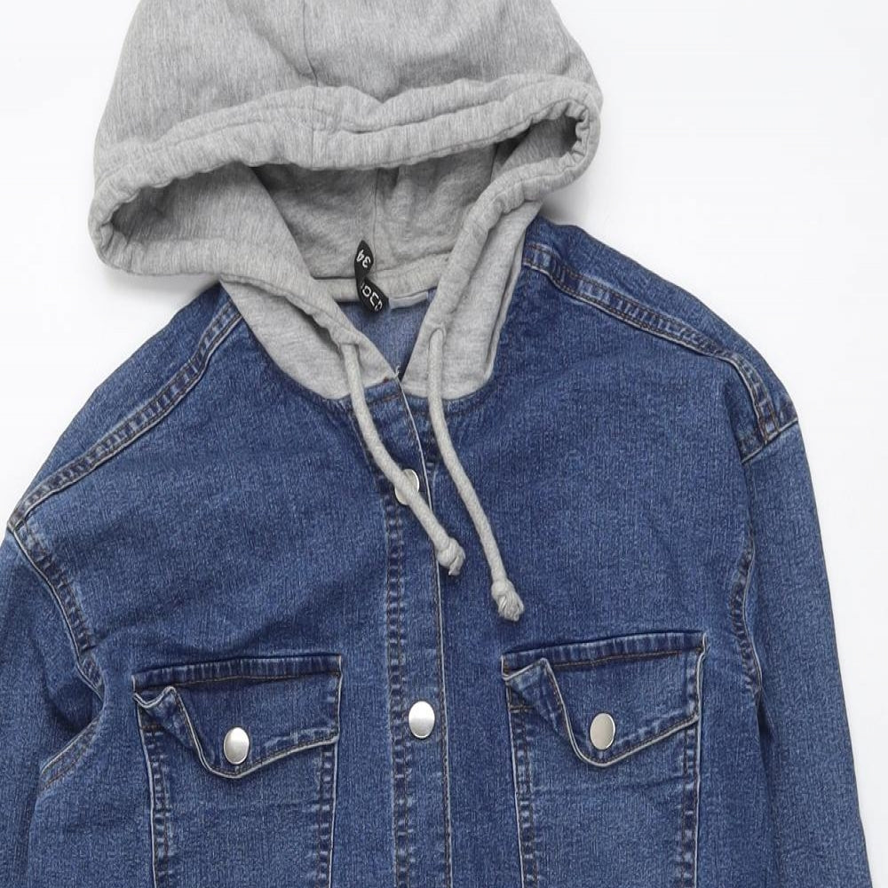 H&M Womens Blue Jacket Size 6 Snap