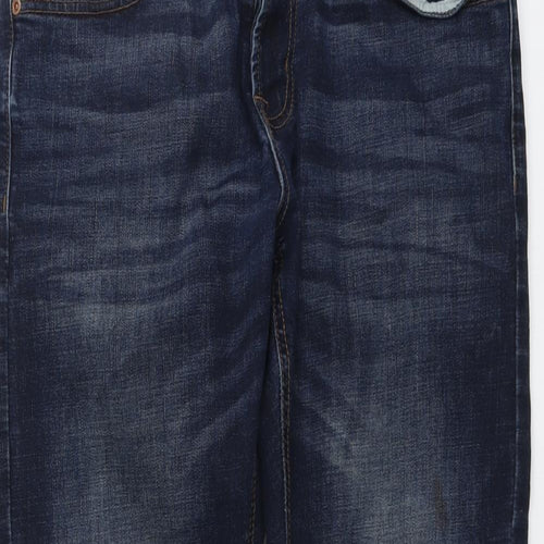 NEXT Mens Blue Cotton Straight Jeans Size 34 in L27 in Slim Button