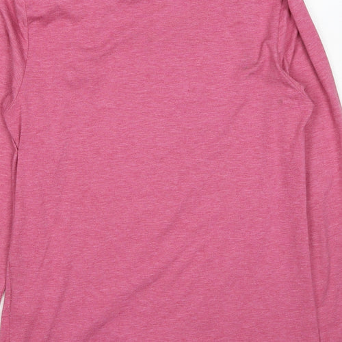 Marks and Spencer Womens Pink Polyester Basic T-Shirt Size 8 Cowl Neck