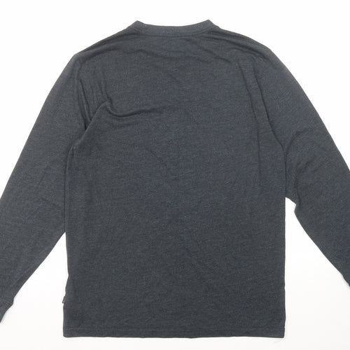Converse Mens Grey Cotton T-Shirt Size XL Round Neck Push Lock