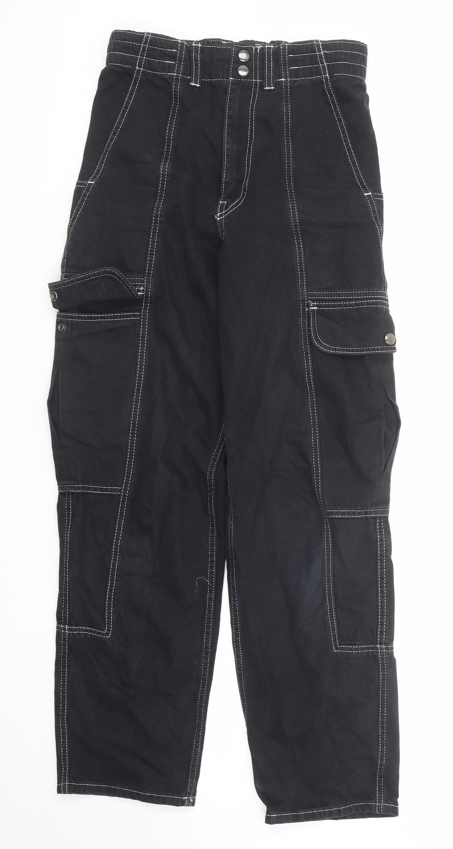 BDG Womens Black Cotton Straight Jeans Size 24 in L32 in Regular Zip