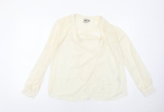 ASOS Womens Ivory Polyester Basic Blouse Size 6 Round Neck