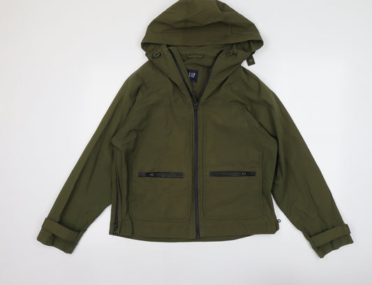 Gap Womens Green Jacket Size S Zip - Hooded