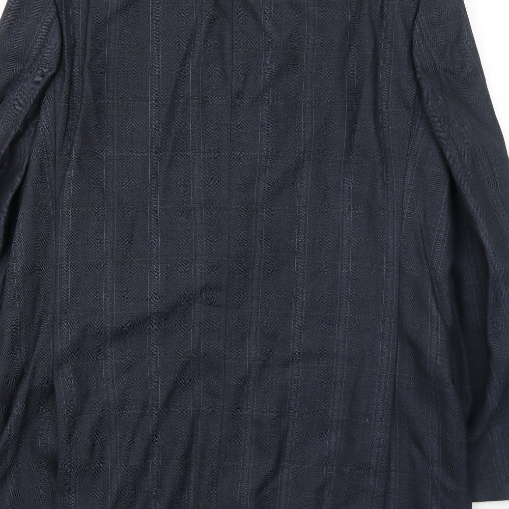 BARUTTI Mens Blue Striped Wool Jacket Suit Jacket Size 40 Regular