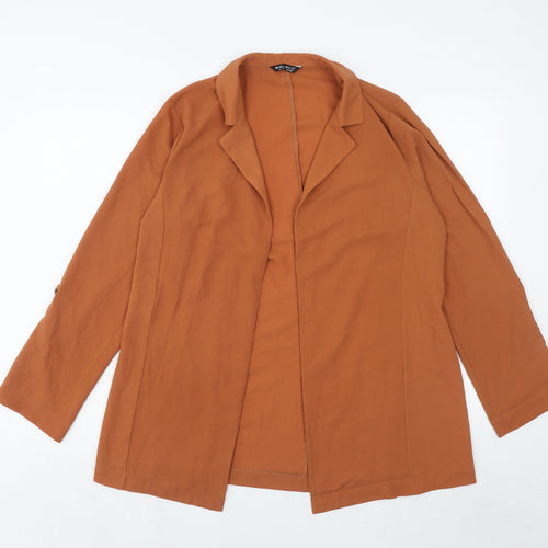 Select Womens Orange Polyester Jacket Blazer Size 14 Pullover