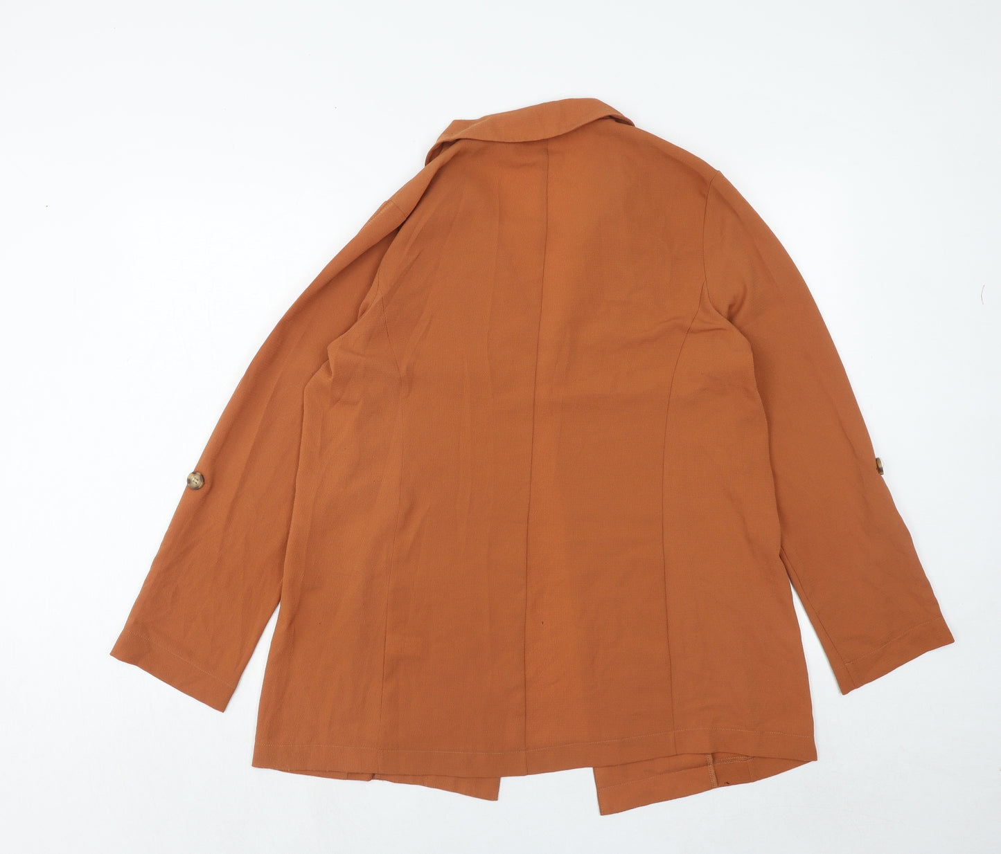 Select Womens Orange Polyester Jacket Blazer Size 14 Pullover