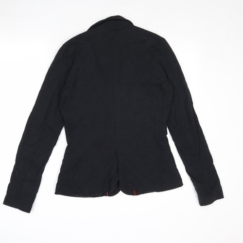 ROXY Womens Black Jacket Blazer Size L Button