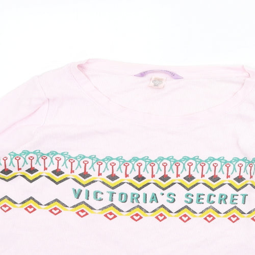 Victoria's Secret Womens Pink Cotton Pullover Sweatshirt Size M Pullover
