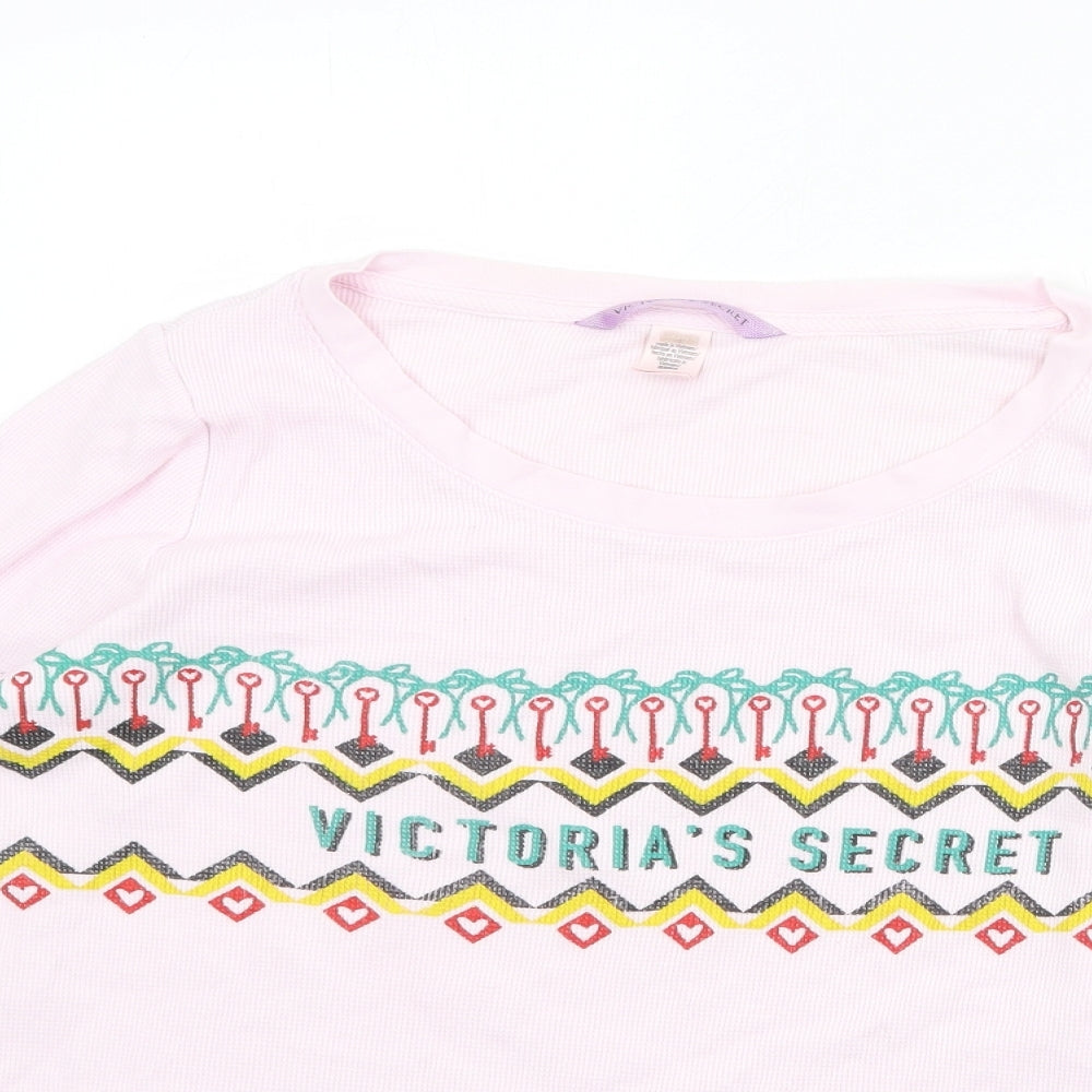 Victoria's Secret Womens Pink Cotton Pullover Sweatshirt Size M Pullover