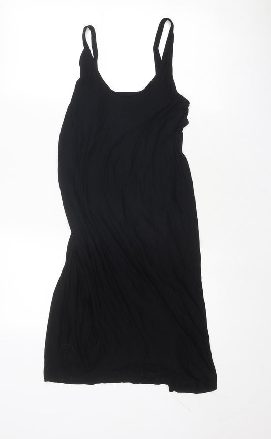 Witchery Womens Black Viscose Tank Dress Size M Scoop Neck Pullover