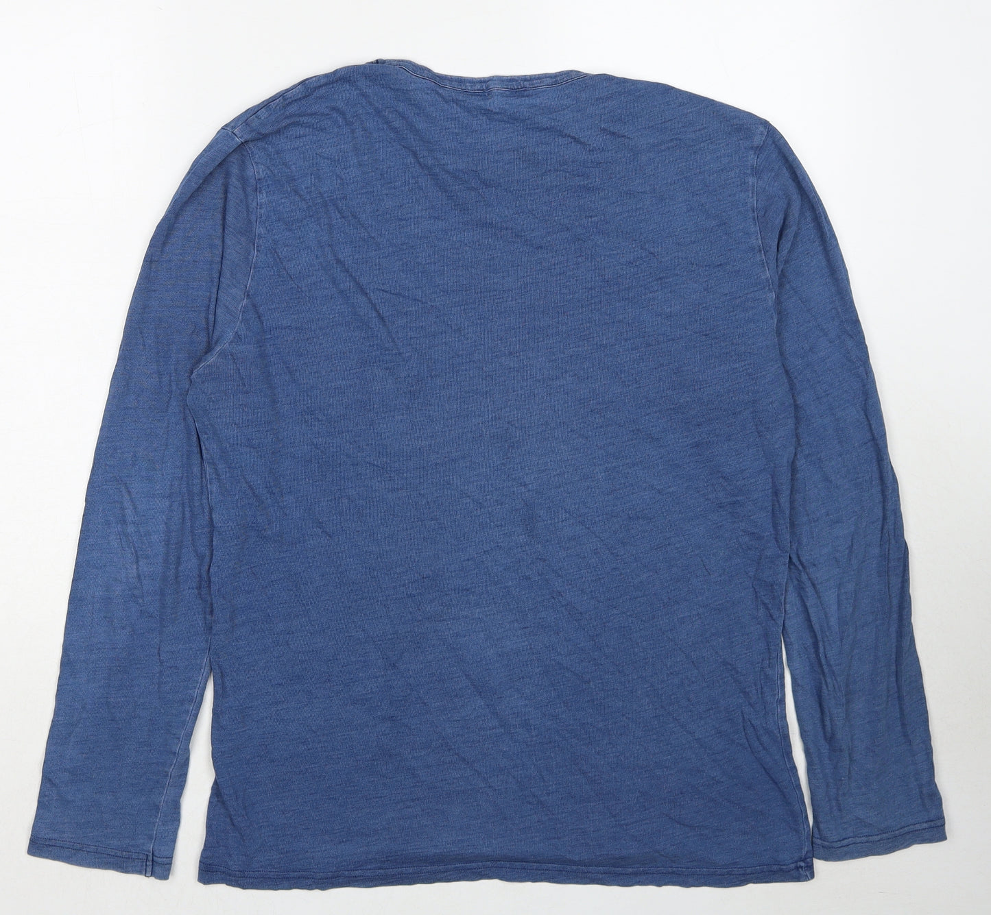 Reiss Mens Blue Polyester T-Shirt Size M Round Neck