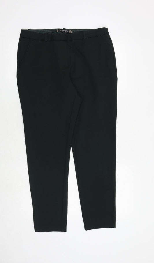 Principles Womens Green Polyester Capri Trousers Size 14 Regular Zip
