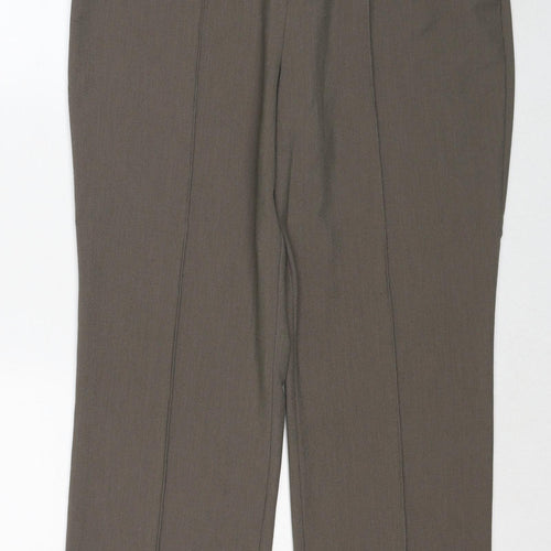 Bonmarché Womens Beige Polyester Trousers Size 16 Regular