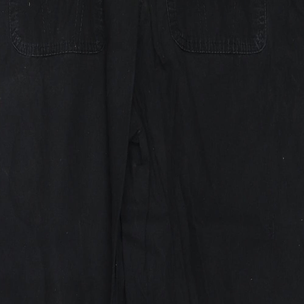 Dorothy Perkins Womens Black Cotton Trousers Size 12 Regular Zip