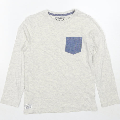 NEXT Boys Grey Cotton Pullover Casual Size 7 Years Round Neck Pullover