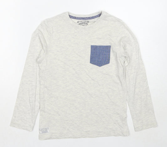 NEXT Boys Grey Cotton Pullover Casual Size 7 Years Round Neck Pullover