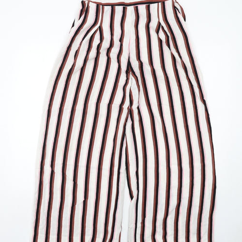 Monki Womens Multicoloured Striped Viscose Trousers Size S Regular