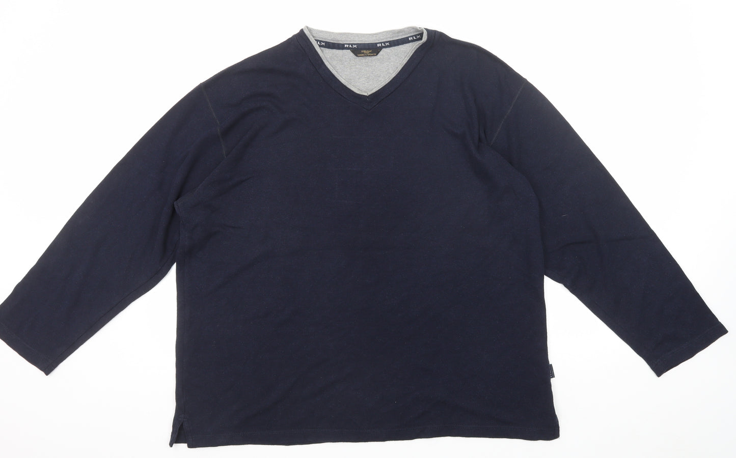 Marks and Spencer Mens Blue Viscose Pullover Sweatshirt Size L Push Lock