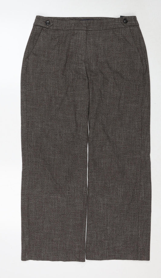 Marks and Spencer Womens Grey Polyester Dress Pants Trousers Size 12 Regular Zip