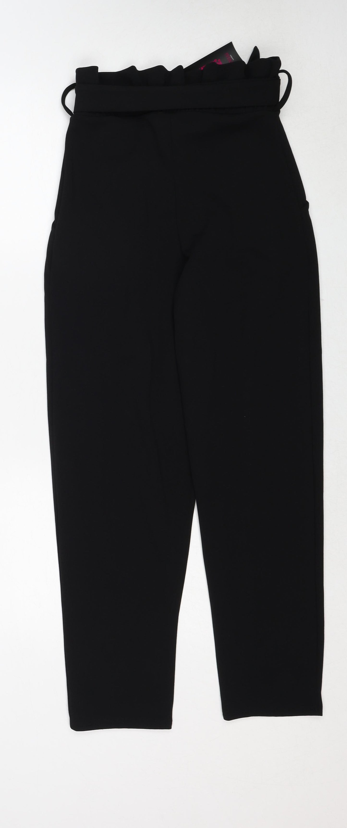 Missi London Womens Black Polyester Trousers Size 8 Regular