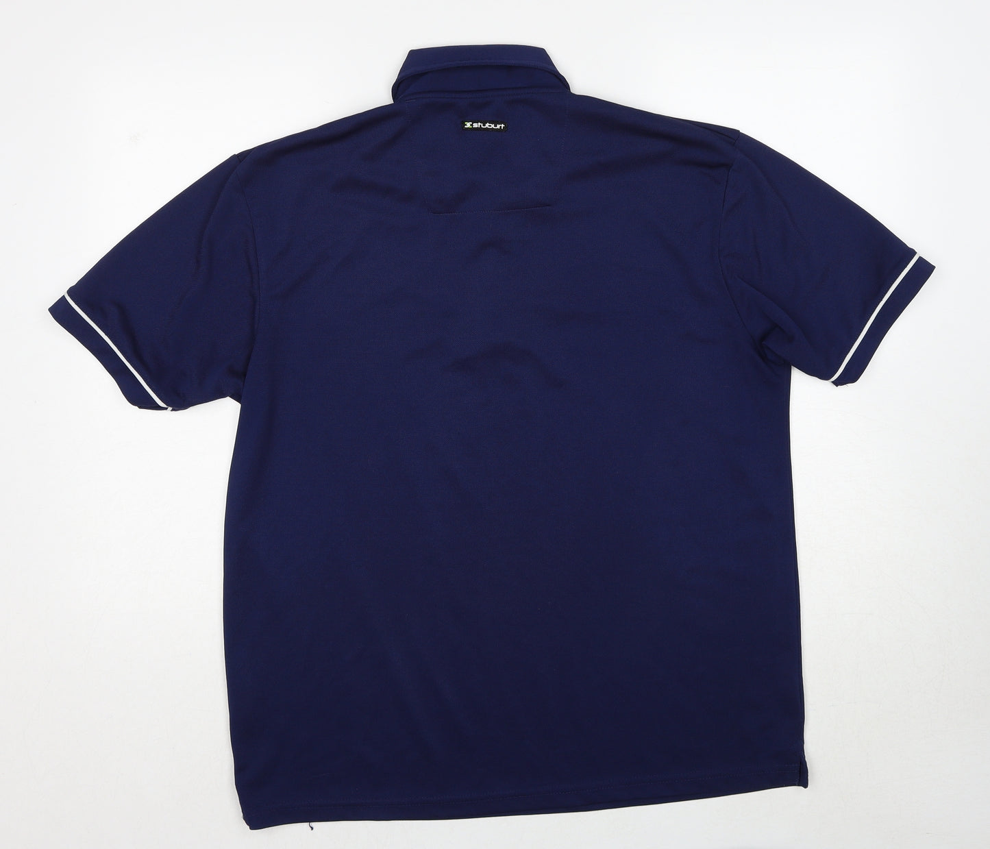 Stuburt Mens Blue Polyester Polo Size L Collared Pullover