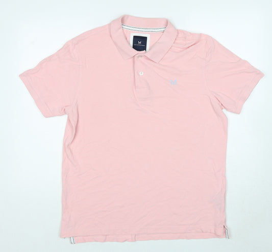 Crew Clothing Mens Pink Cotton Polo Size XL Collared Pullover