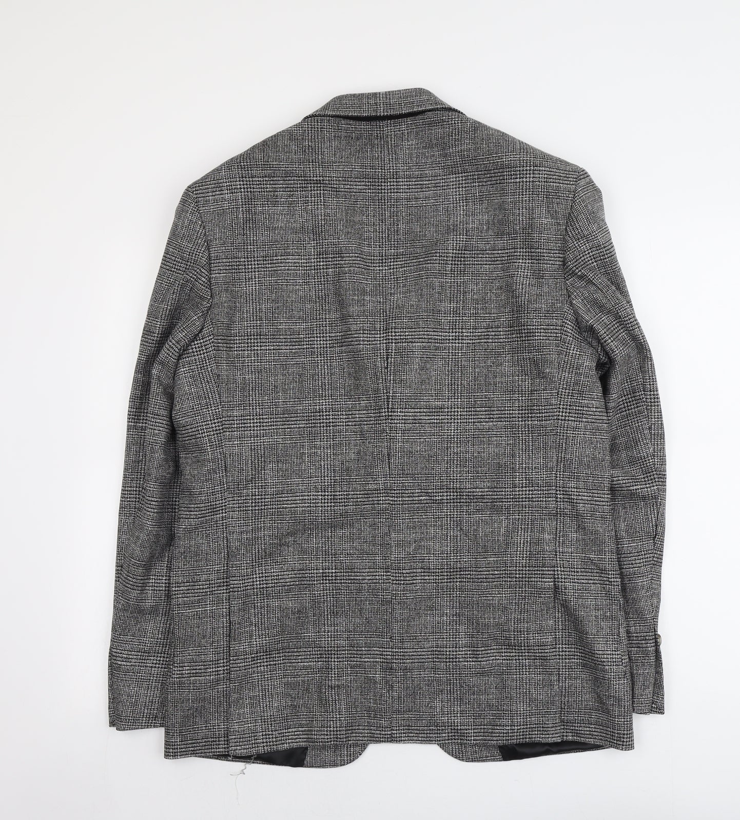 Marks and Spencer Mens Grey Plaid Viscose Jacket Suit Jacket Size 40 Regular