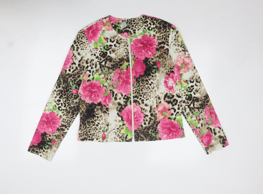 Joseph Ribkoff Womens Multicoloured Floral Polyester Jacket Size 16 Zip - Leopard Print