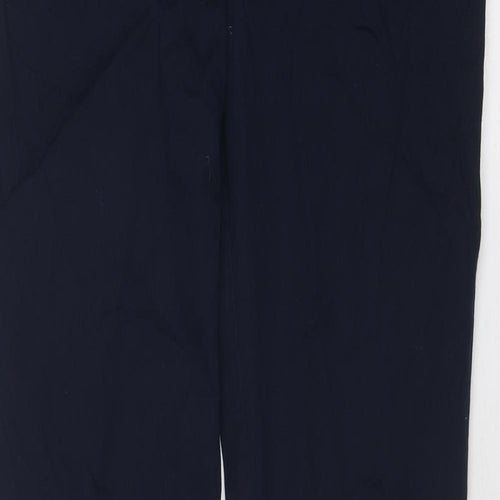 Mango Womens Blue Cotton Trousers Size 12 Regular Zip