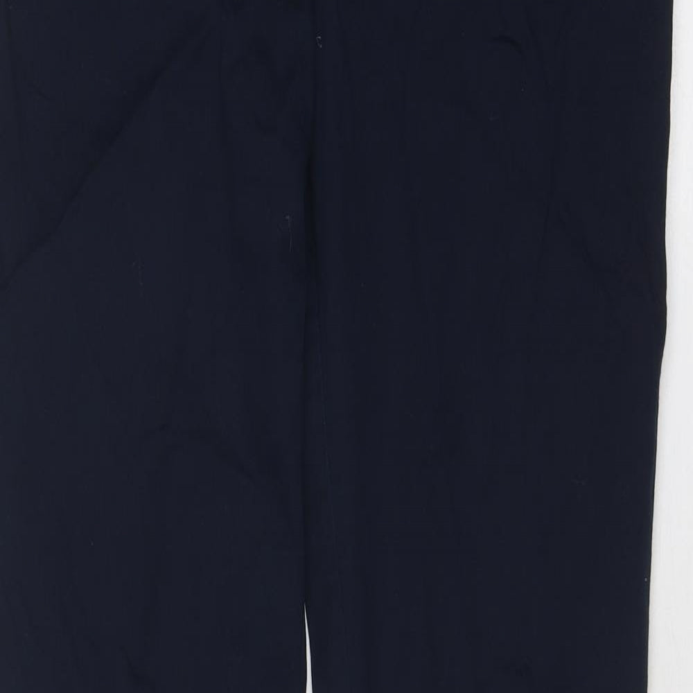 Mango Womens Blue Cotton Trousers Size 12 Regular Zip