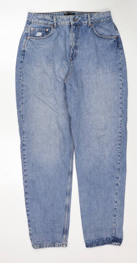 ASOS Womens Blue Cotton Mom Jeans Size 32 in L32 in Regular Zip
