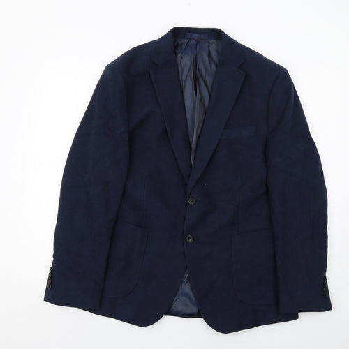 Emmetex Mens Blue Polyester Jacket Suit Jacket Size 44 Regular