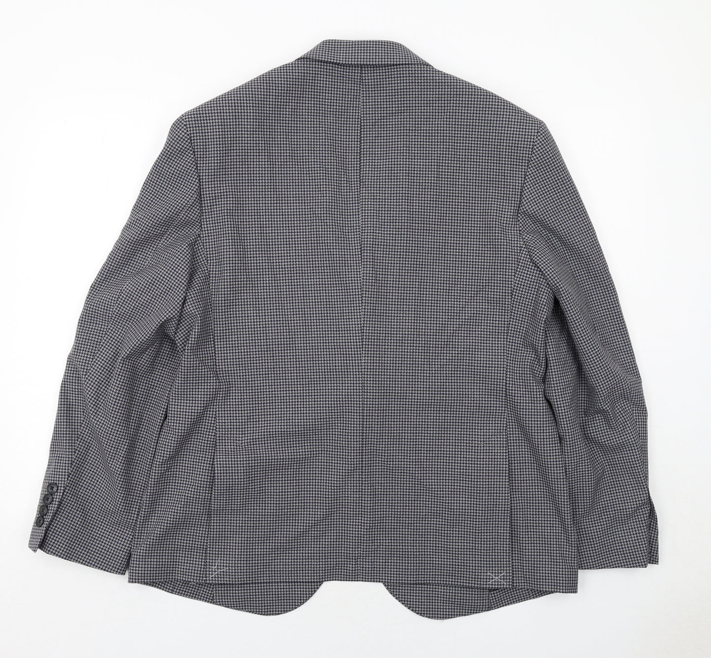 Marks and Spencer Mens Grey Geometric Polyester Jacket Suit Jacket Size 42 Regular