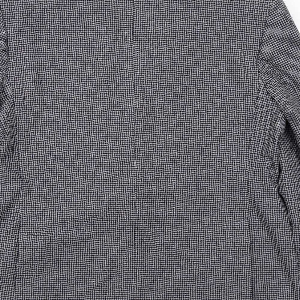Marks and Spencer Mens Grey Geometric Polyester Jacket Suit Jacket Size 42 Regular