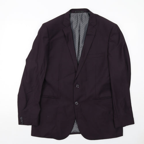 Woolworths Mens Purple Polyester Jacket Suit Jacket Size 42 Regular