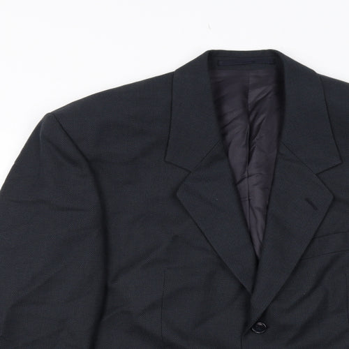 Pin Stripe Mens Black Polyester Jacket Suit Jacket Size 38 Regular
