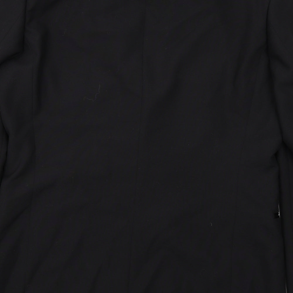 Leonardis Mens Black Polyester Jacket Suit Jacket Size 40 Regular