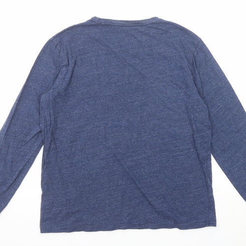 Polo Ralph Lauren Mens Blue Cotton Pullover Sweatshirt Size L Push Lock