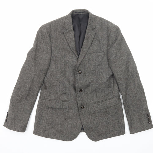 ASOS Mens Grey Polyester Jacket Suit Jacket Size 38 Regular